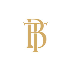 BT or TB Initials Letters Logo Design 001