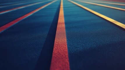Dynamic 3D Render of Running Track in Motion with Vivid Colors