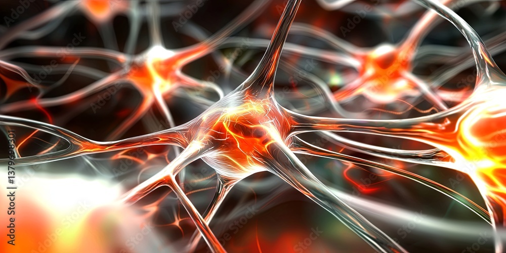 Leinwandbilder tiny building blocks of the nervous system, neurons communicate through electrical and chemical sign
