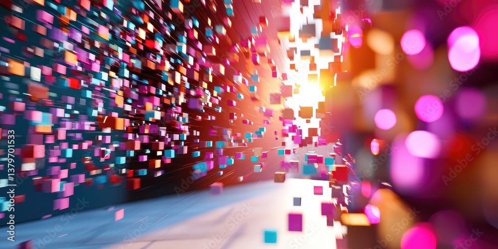 Aufkleber A vibrant tapestry woven from threads of global business, where intricate data flows through a network of interconnected nodes, revealing patterns in financial markets, A