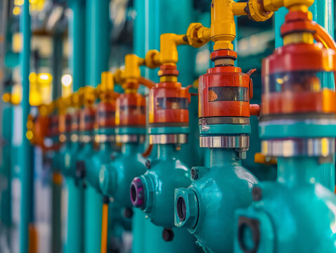 Ethane C2H6 gas industrial. Chemical energy. Fuel storage. Hydrocarbon emission. Industrial ethane gas cylinder with valves for manufacturing processes.