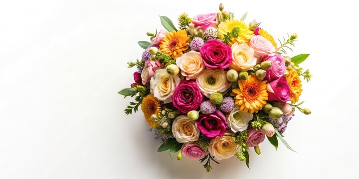 Aerial View Flower Bouquet, Overhead Floral Arrangement, Top Down Bouquet Photography, Stunning Flower Composition