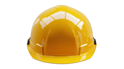 Vibrant Safety: A glossy, canary-yellow hard hat, a symbol of protection and diligence, positioned centrally.
