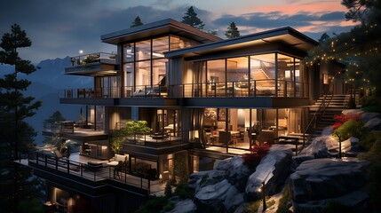 Luxury Mountaintop Residence: A Modern Architectural Marvel