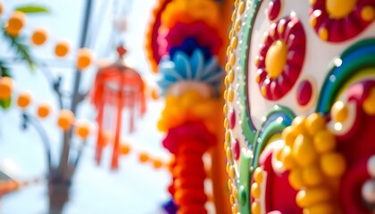 Fototapeta premium close up of a bunch of colorful decorations