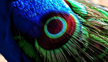 Obraz premium close up of a peacock's colorful feathers