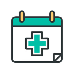 Obraz premium Medical appointment calendar icon in flat design 