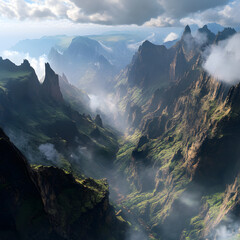 Majestic Mountain Panorama Capturing Nature's Grand Scale and Beauty in Serenity