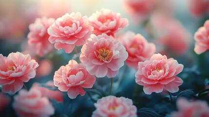 Vibrant Pink Peonies in Bloom. Generative AI