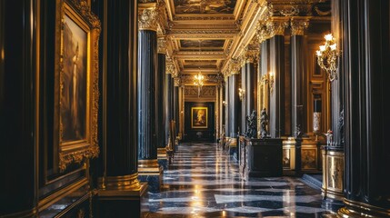 Fototapeta premium Opulent Royal Palace Interior By Generated AI