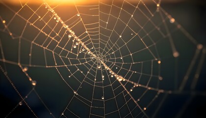spider web with water drops on it