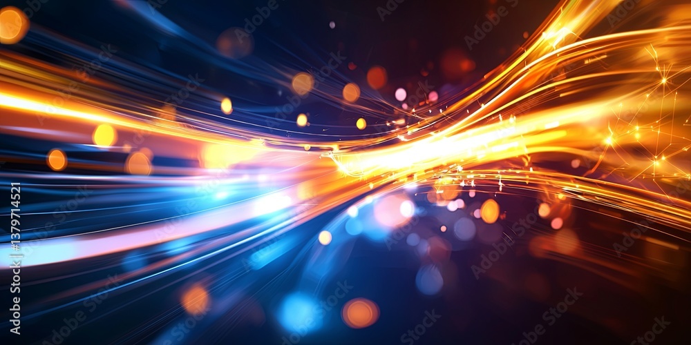 Poster a sleek and modern backdrop, where glowing geometric lines, reminiscent of futuristic circuitry, cri