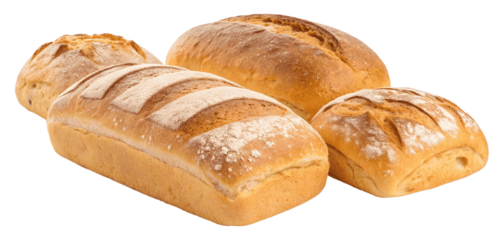 Golden loaves of freshly baked artisan bread, a delightful assortment perfect for sharing, showcasing rustic textures and a warm, inviting aroma.