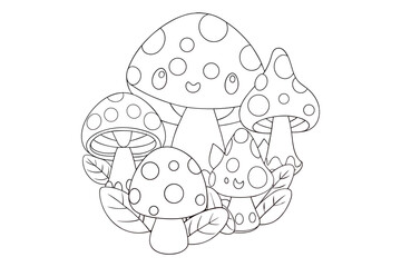 Mushroom Coloring Page – Fun & Relaxing Printable for Kids & Adults