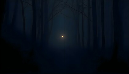 light in the middle of a dark forest