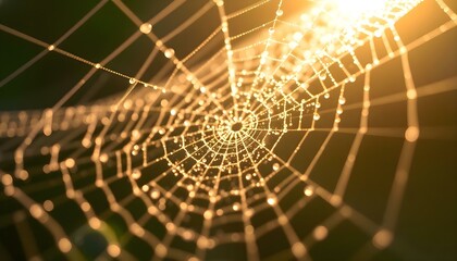 spider web with dew drops on it