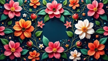 Fototapeta premium Intricate floral designs in a continuous loop , texture, design elements