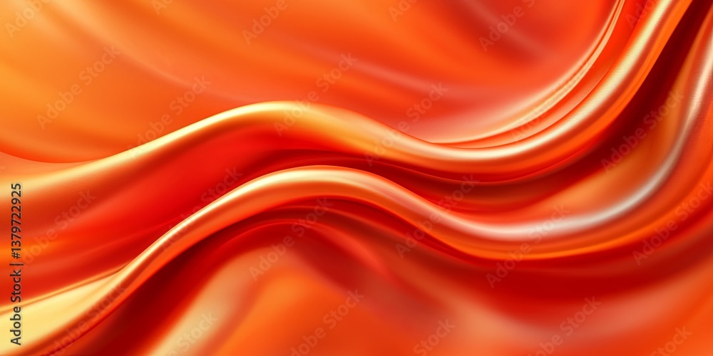 Poster a vibrant orange curve, reminiscent of a liquid wave, gracefully stretches across the canvas, a dyna