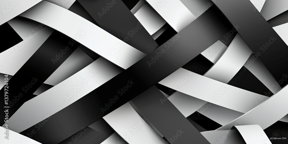 Poster a monochrome masterpiece unfolds, a geometric symphony woven from parallel lines of varying thicknes