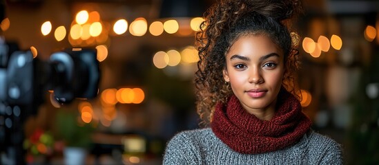 Attractive young woman posing with a calm and steady expression