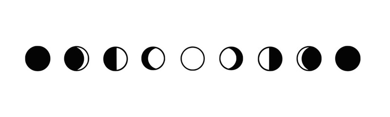 Moon phases black celestial lunar 