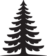 Obraz premium Fir tree icon and illustration