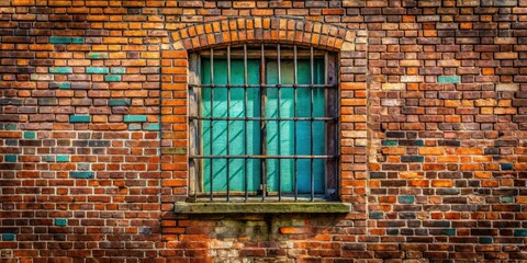 Minimalist Rusty Gated Warehouse Window Photography - Brick Building Exterior