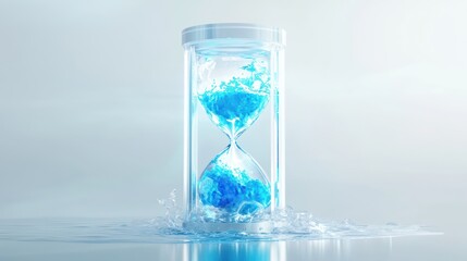 Futuristic Water Hourglass By Generated AI