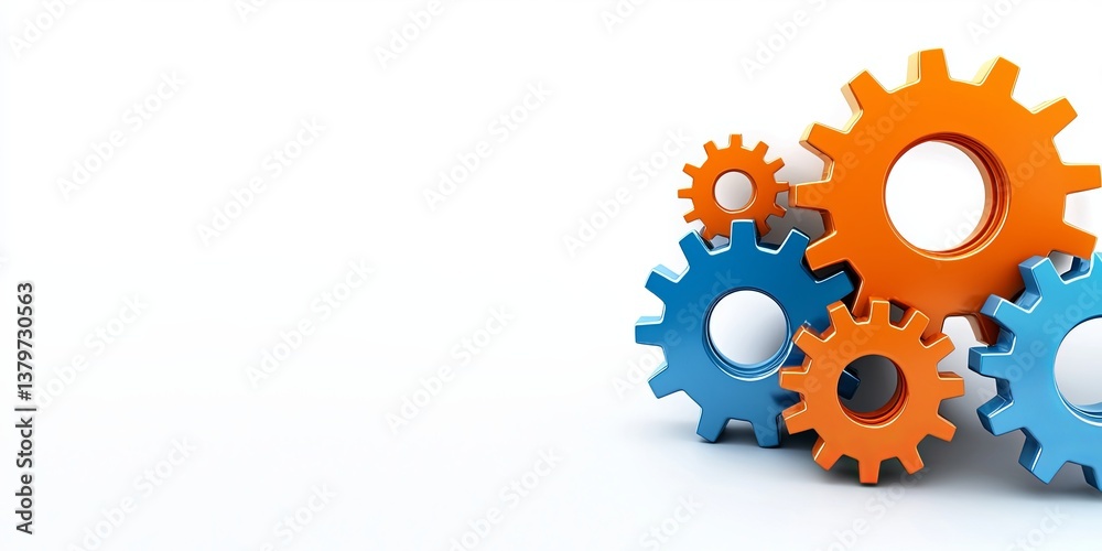 Aufkleber a dynamic team, symbolized by a stylized gear or cogwheel, working together in harmony against a cle