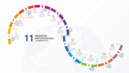 Template infographic 11 step