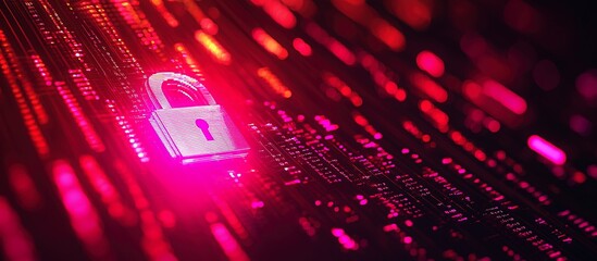 A glowing padlock over a digital circuit board security concept