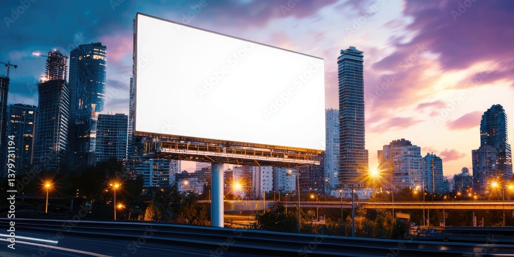 Poster a colossal, digitally enhanced billboard, bathed in the vibrant glow of a cityscape, beckons with a 