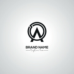 Minimal AO OA Lettermark Logo Design for Corporate Template.