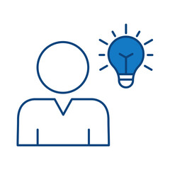 Human Idea Blue Line Icon. Teamwork, Business, Planning, Strategy, Marketing, Leadership, Work Group, Meeting, Partnership Icons Editable Stroke Vector Illustration