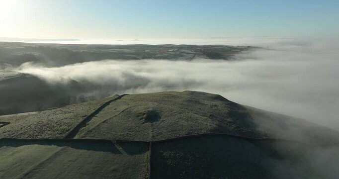 Flying over foggy Malhamdale