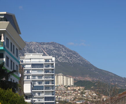 Modern residential areas in Alanya, Mahmutlar district located on the mountainside, Turkey, March 2025, 2