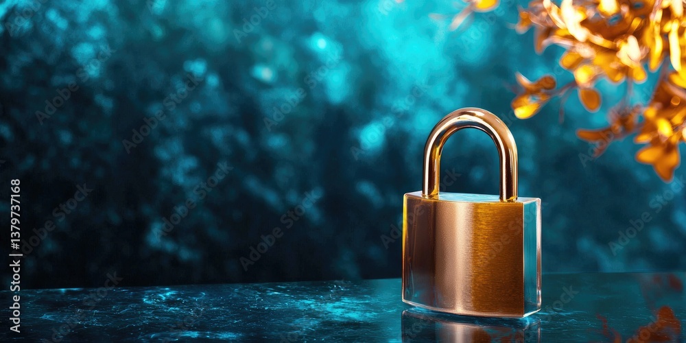 Aufkleber A translucent padlock, a symbol of digital security, gleamed against a pulsating background of vibrant blue, hinting at the power of encryption and the protection of sens