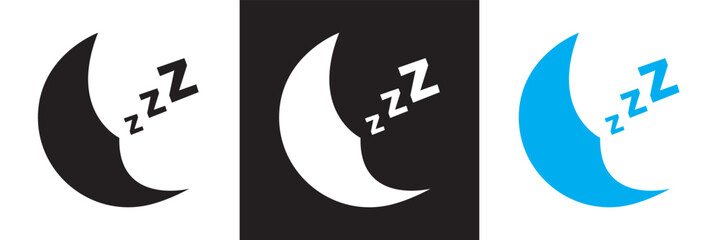 Zzz sleep snore icons .   Design for websites, mobile interfaces, presentations, and visual branding. Vector illustration. isolated on white and black background. EPS 10 