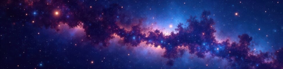 Obraz premium Twinkling starry night with nebulae and asteroids in the distance, galaxy, darkness