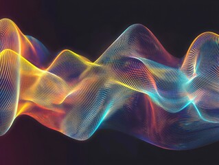 Fototapeta premium Vibrant Abstract Wave Patterns with Colorful Light Effects