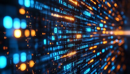 Obraz premium Vibrant futuristic technology background with glowing neon circuits, AI data streams, and a cyber network, ultradetailed digital world concept, 8K
