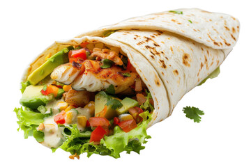 Fusion Flavors at Beach Burrito Co. Isolated On Transparent Background