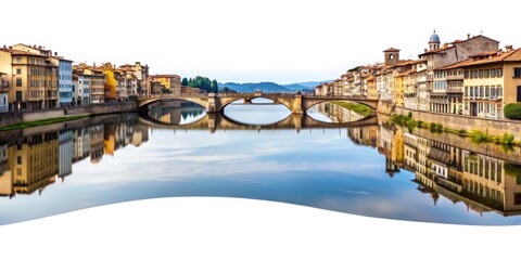 Naklejka premium Stunning High-DOF Photo: Arno River Florence Italy Landscape Scenery