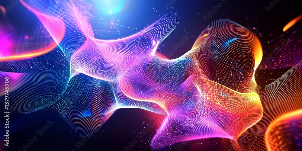 Aufkleber A symphony of lines, triangles, and particle style design, forming a dynamic, interconnected structure, rendered in vector format for scalability and flexibility.