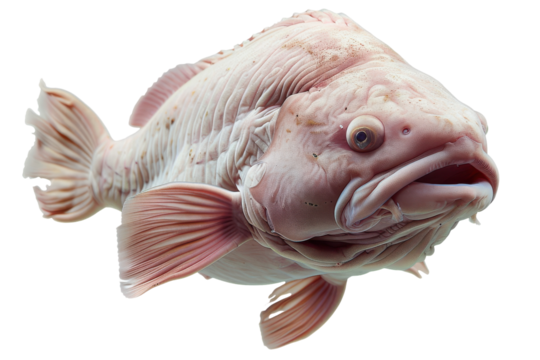 Blobfish Deep-Sea Creature Isolated On Transparent Background