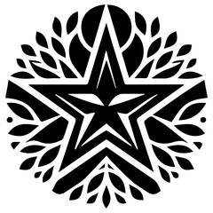 Vintage floral pattern vector design star ornament snowflake symbol 