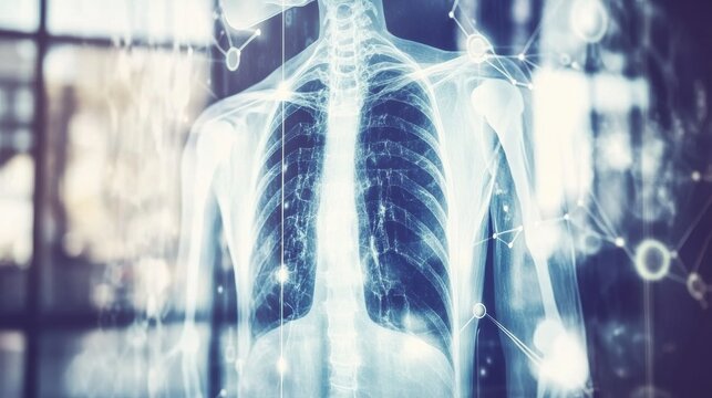 Human Lungs XRay Anatomy Medical Science Technology Digital Network