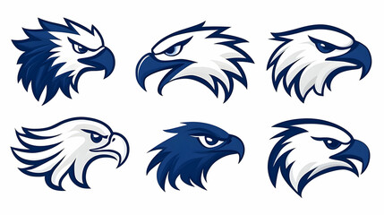 Fototapeta premium Detailed Eagle Head Illustration in Simple Line Art Style