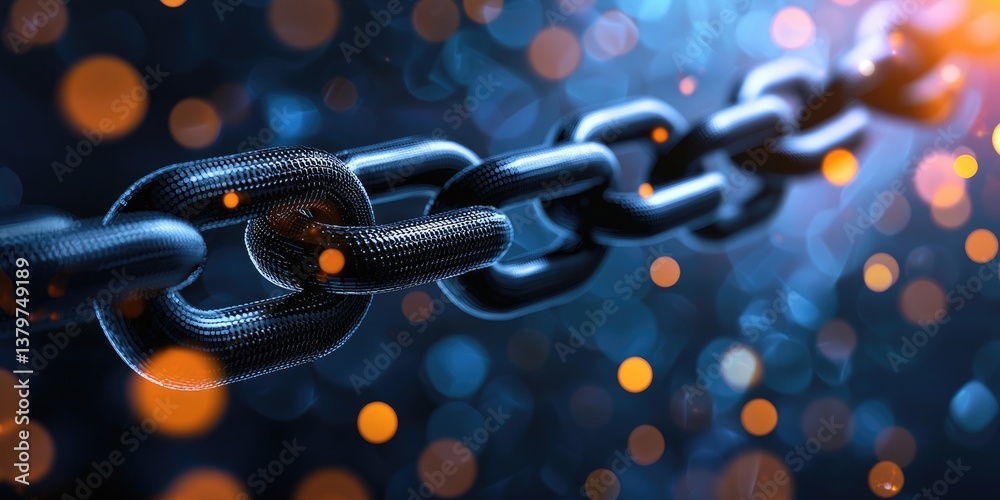 Aufkleber A double helix of black diagonal chain, a symbol of blockchain s security and immutability, forming an intricate pattern against the backdrop of the digital world.