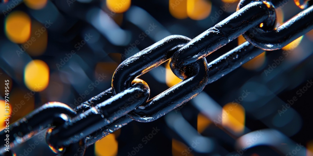 Leinwandbilder a double helix of black diagonal chain, a symbol of blockchain s security and immutability, forming 